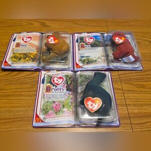 TY DINOSUAR TRIO BEANIE BABIES